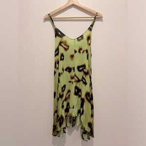 One Teaspoon Leopard Print Slip Dress with Adjustable Spaghetti Straps size S